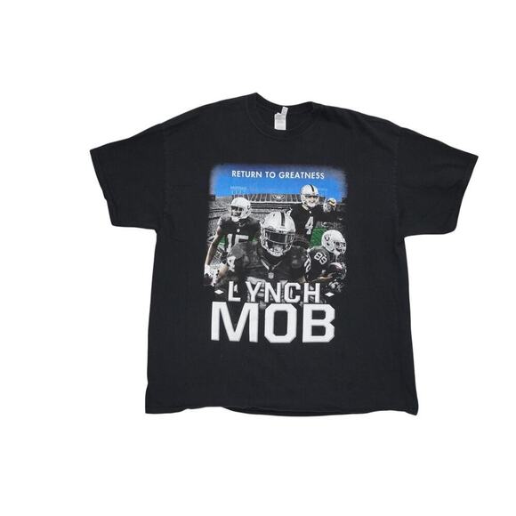 Raiders Lynch Mob Graph – Marshawn Lynch Return to Greatness NFL Shirt Size 2XL - Picture 3 of 7